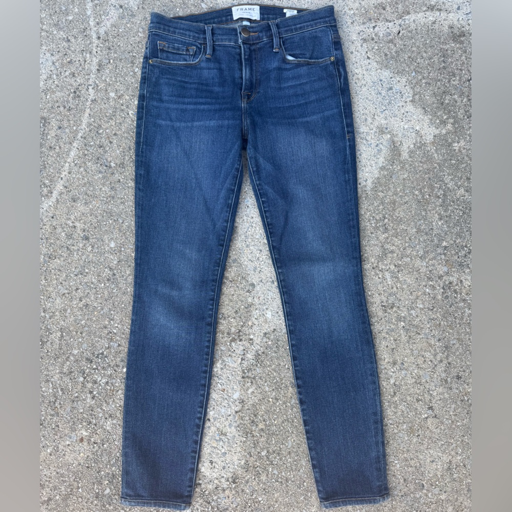 Clean Very Nice Frame Denim Dark Blue Skinny Jeans - Picture 1 of 5